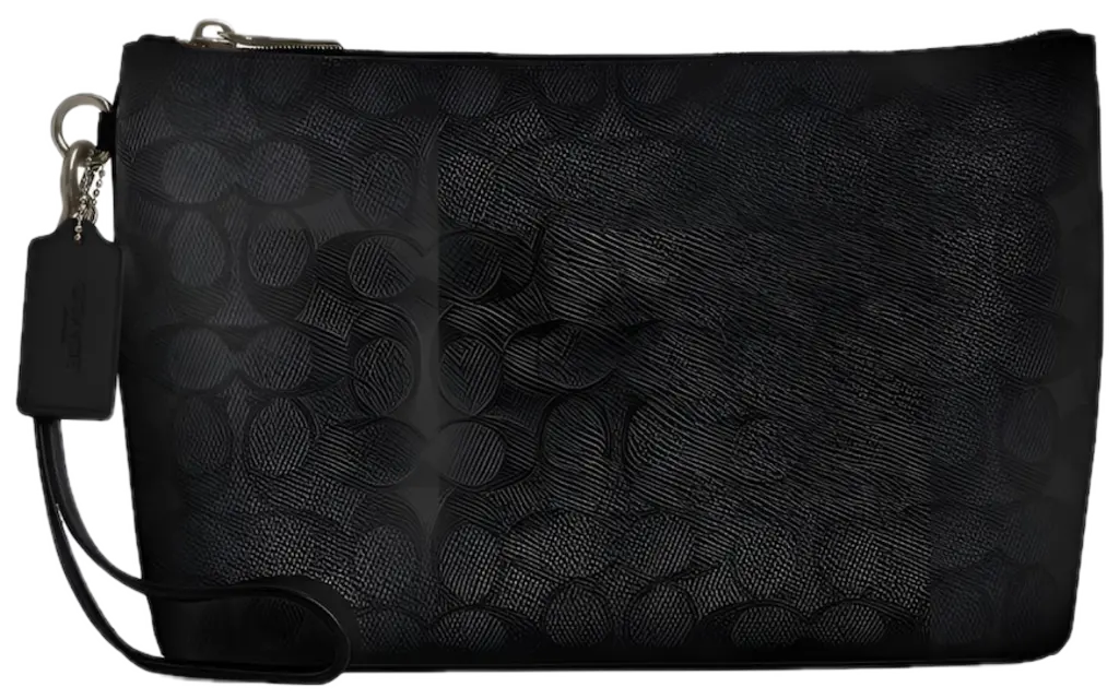 Túi Coach Pouch In Signature Canvas 'Black' CCF32-QBMI5