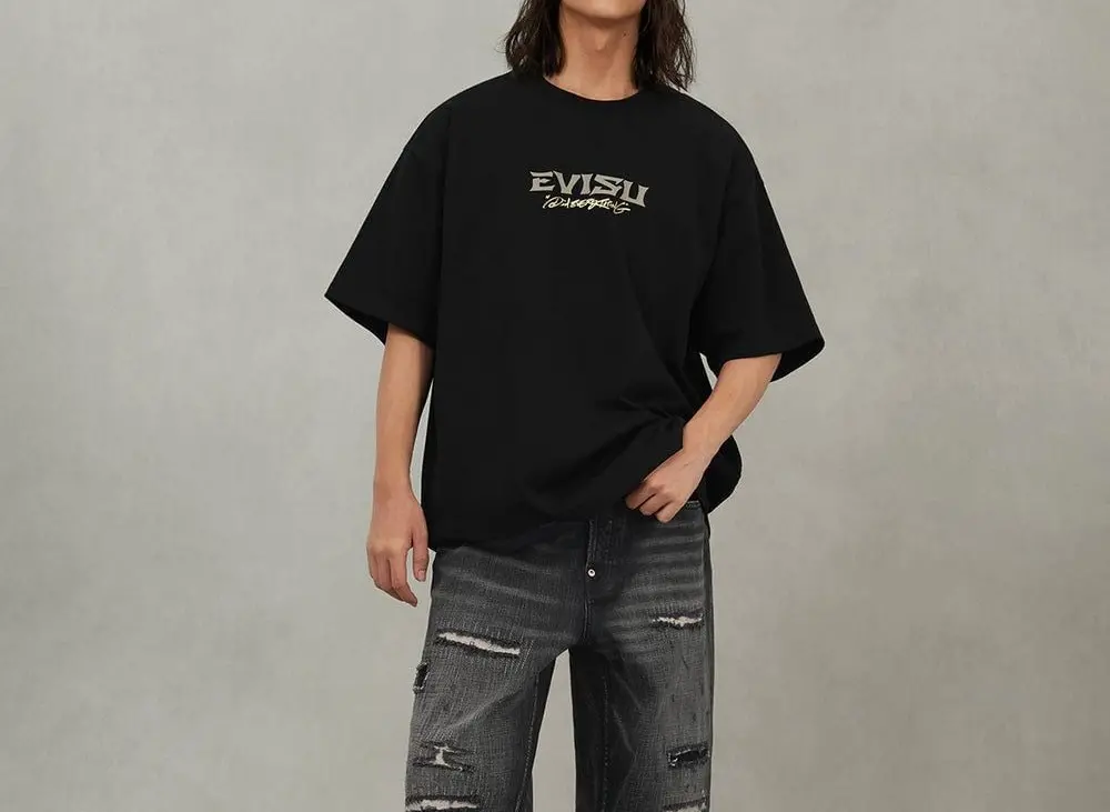 Alternative view of Áo Evisu Crane Logo Print Loose Fit ‘Black’ 2EAHTM5TS1163LFCT