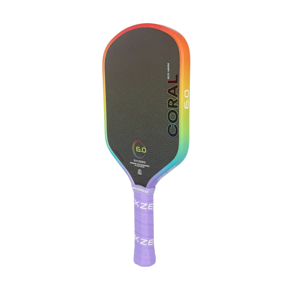 Alternative view of Vợt Pickleball Six Zero Coral Standard 16mm 'Rainbow'