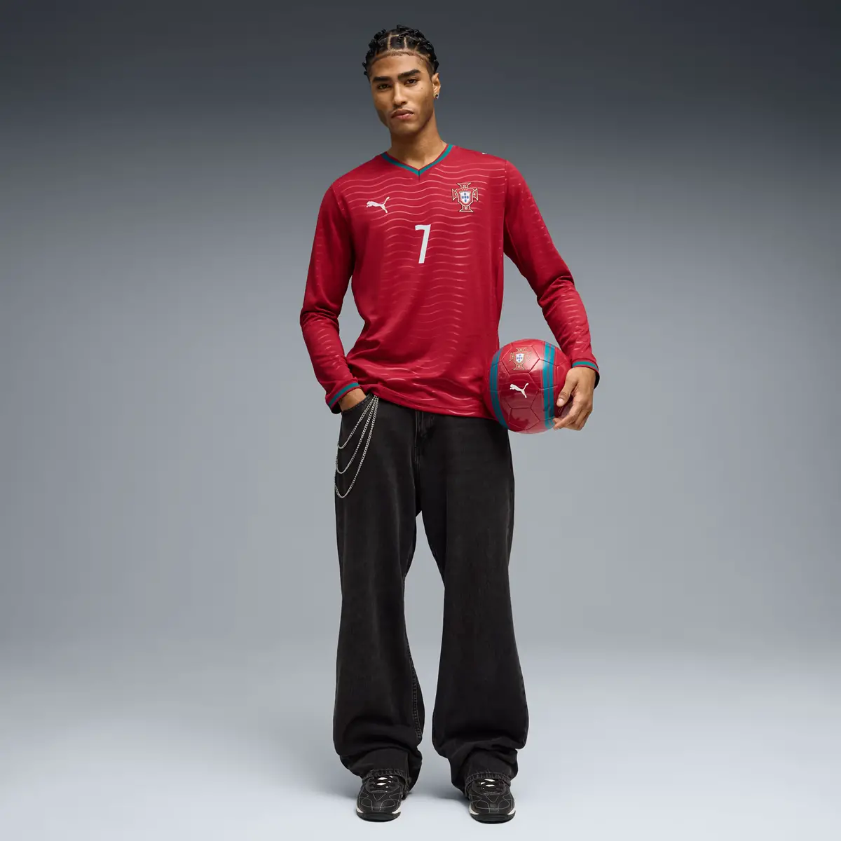 Alternative view of Áo Puma Portugal 2026 Long Sleeve Home 'Club Red' 788142-77